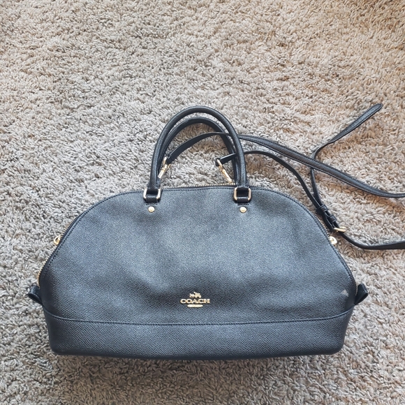 Coach Bags Coach Katy Pebbled Leather Dome Satchel Bag Black Poshmark